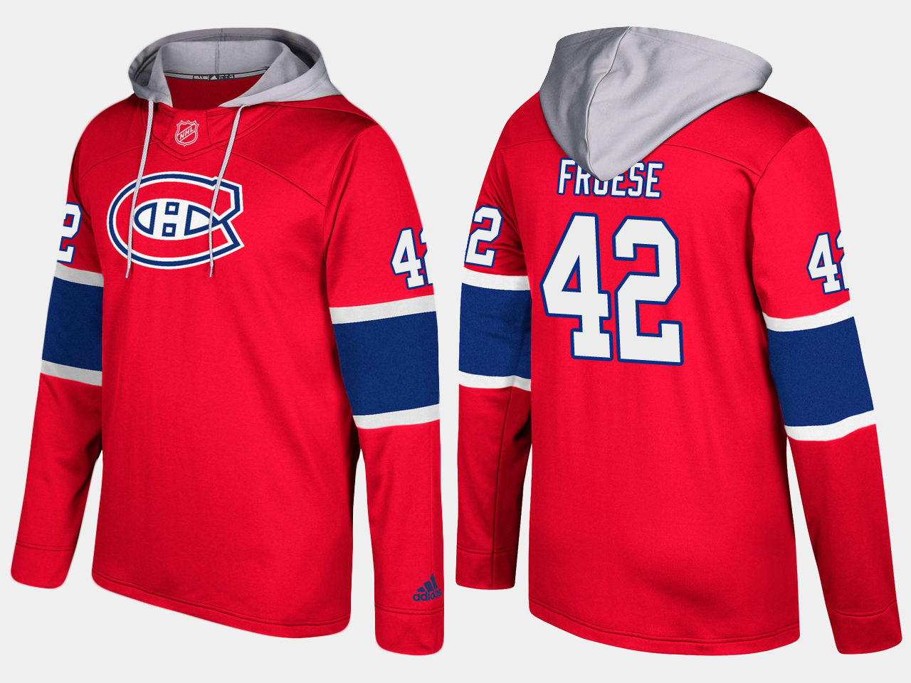 Men NHL Montreal canadiens #42 byron froese red hoodie->montreal canadiens->NHL Jersey